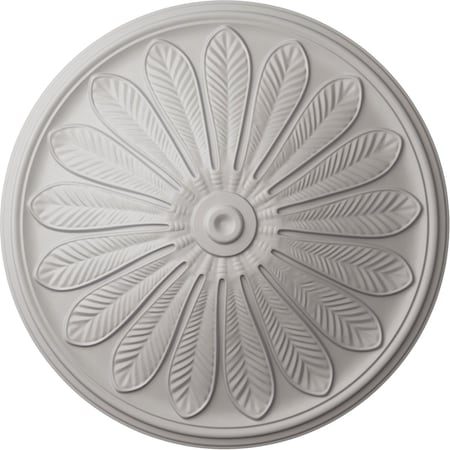 Ekena Millwork Brontes Ceiling Medallion (Fits Canopies up to 3 5/8"), 25 1/2"OD x 5 1/2"P, Ultra Pure White CM25BRUWF